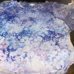 Concepts Floral Blue and Purple Top